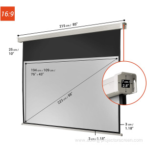 Matte white motorized projector screen wall mount